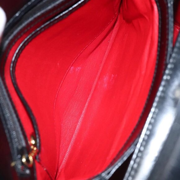 GUCCI Hand Bag Leather Black Gold 000 2048 0175 Auth ep8231 - Picture 11 of 16